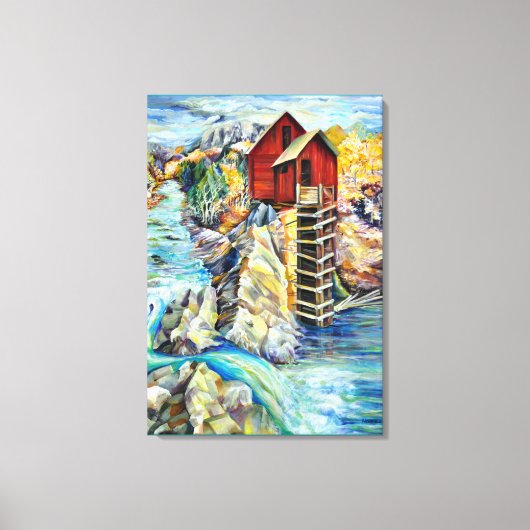 Colorado Landscape Hand Painted Canvas Afdruk (Voorkant)