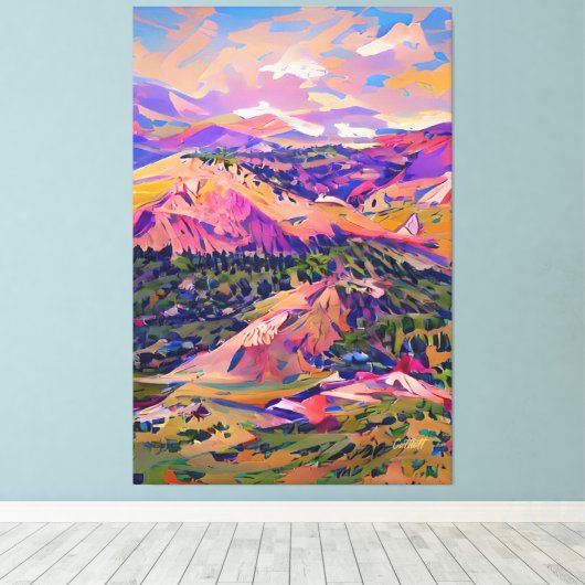 Colorado Landscape Painting Impressionisme Canvas Afdruk (Insitu (Houten vloer))