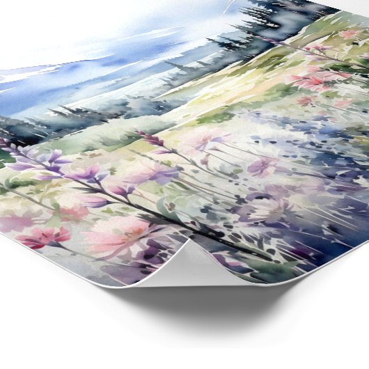 Colorado Landschap Waterverf Art Poster (Hoek)