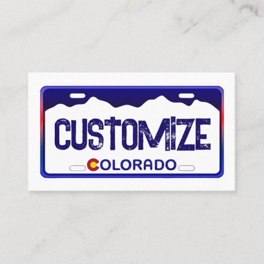Colorado licentie bord aangepaste visitekaartjes (Voorkant)
