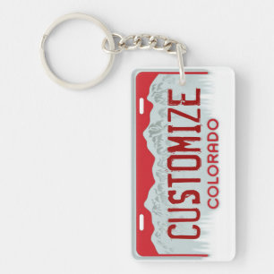  Colorado licentie rode bord sleutelhanger