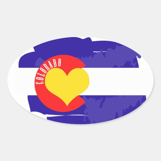 Colorado Love Ovale Sticker (Voorkant)