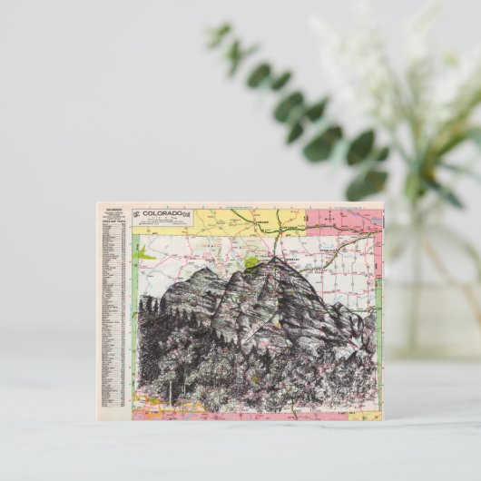 Colorado Map Art Briefkaart (Staand voorkant)