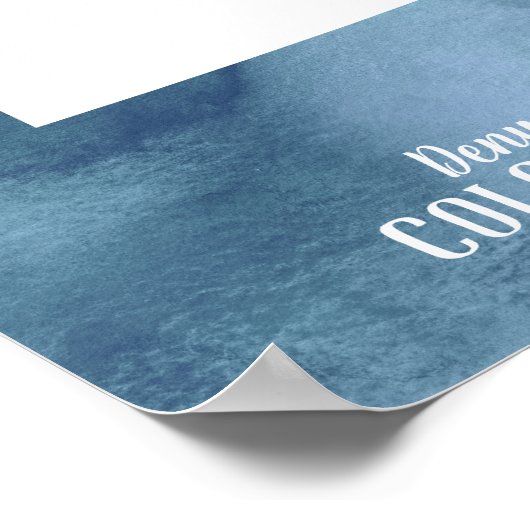 Colorado Map Blue Waterverf Specialized Art Poster (Hoek)