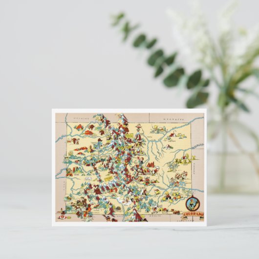Colorado Map Briefkaart (Staand voorkant)