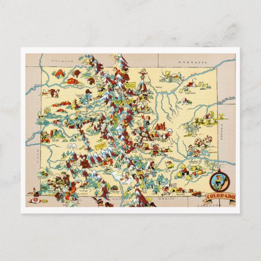 Colorado Map Briefkaart (Voorkant)