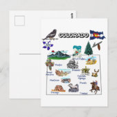 Colorado Map met toeristische bestemmingen Briefkaart (Voorkant / Achterkant)