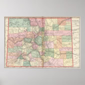 Colorado Map of Cities (1901) Poster (Voorkant)