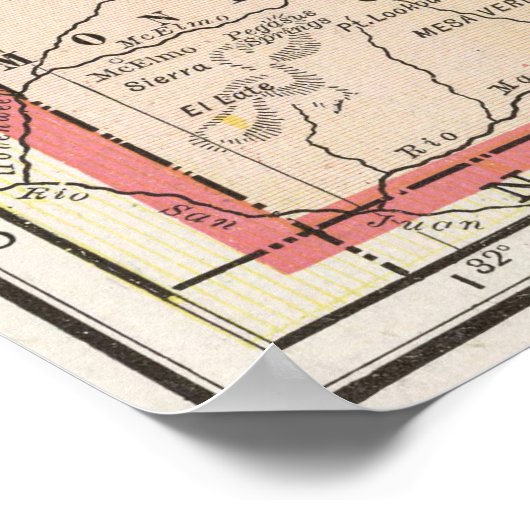 Colorado Map of Cities (1901) Poster (Hoek)