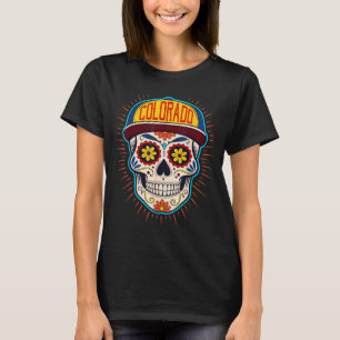 Colorado Mexicaanse Mannen Suiker Skull Co Stad Da T-shirt