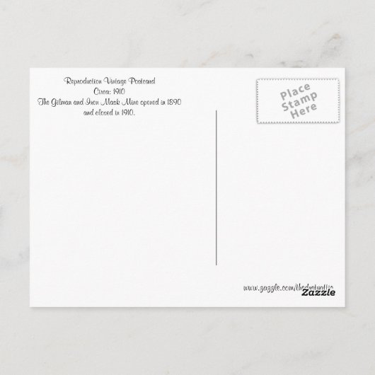  Colorado Mine Briefkaart (Achterkant)