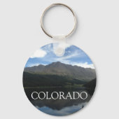 Colorado Mooie Bergen Grote Button Sleutelhanger (Voorkant)