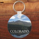 Colorado Mooie Bergen Grote Button Sleutelhanger (Voorkant)