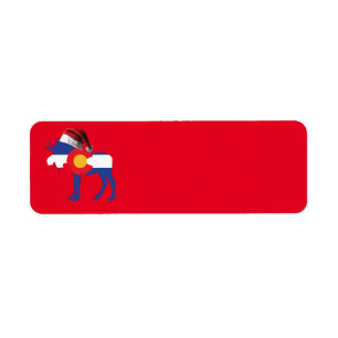 Colorado Moose met een pet van de kerstman Etiket