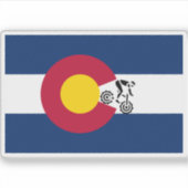 Colorado Mountain Bike Flag Sticker (Voorkant)