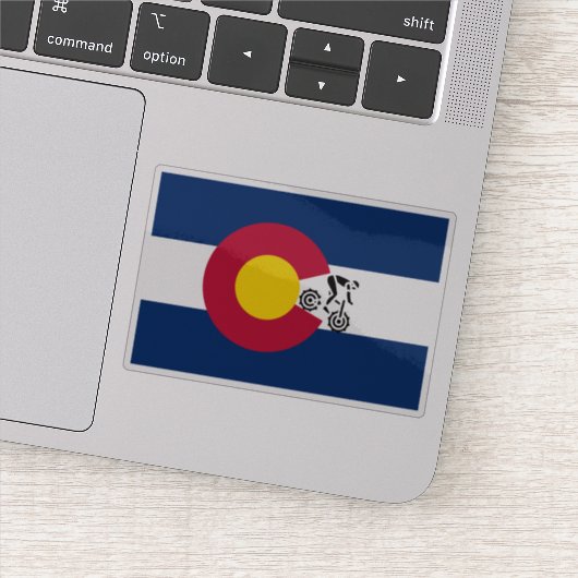 Colorado Mountain Bike Flag Sticker (Detail)
