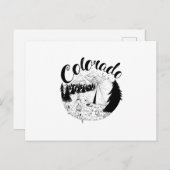 Colorado Mountain Camper inkt illustratie Briefkaart (Voorkant / Achterkant)