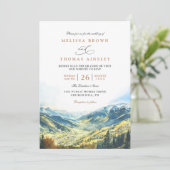 Colorado Mountain Destination QR Code Wedding Kaart (Staand voorkant)