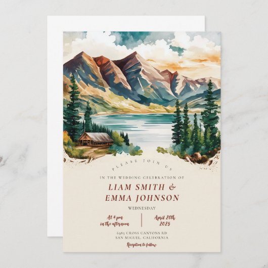 Colorado Mountain Destination Wedding Invitation Kaart (Voorkant / Achterkant)