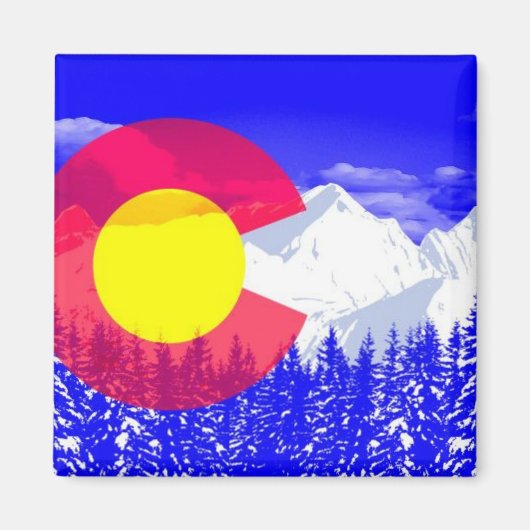 Colorado Mountain Flag Magneet (Voorkant)