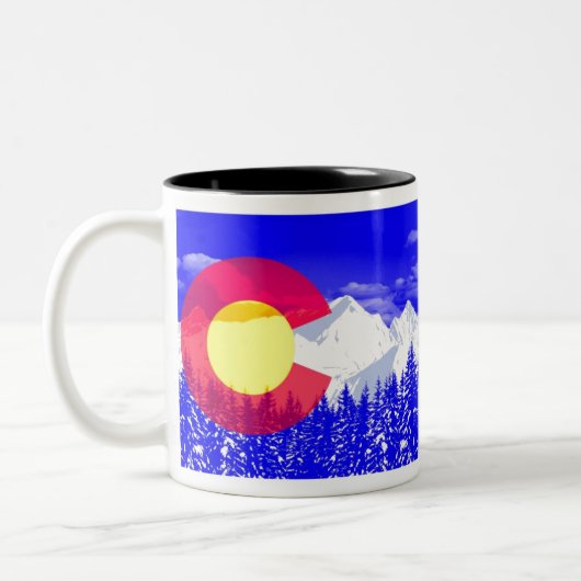 Colorado Mountain Flag Tweekleurige Koffiemok (Links)