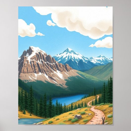 Colorado Mountain Landscape Wall Art Poster (Voorkant)