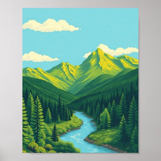 Colorado Mountain Landscape Wall Art Poster (Voorkant)