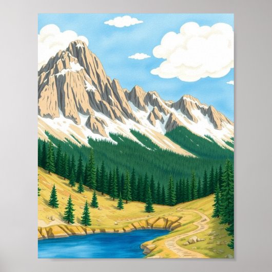 Colorado Mountain Landscape Wall Art Poster (Voorkant)