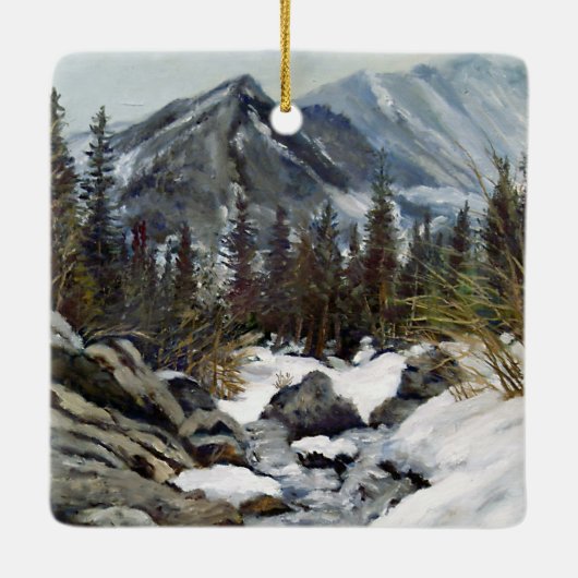 Colorado Mountain met Snow in Winter Keramisch Ornament (Achterkant)
