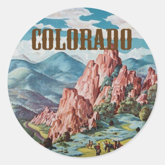 Colorado  Mountain Scene Ronde Sticker (Voorkant)