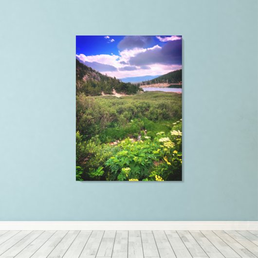 Colorado Mountain Stretched Canvas Print (Insitu (Houten vloer))