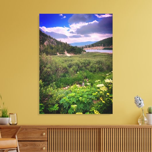 Colorado Mountain Stretched Canvas Print (Insitu (Woonkamer))