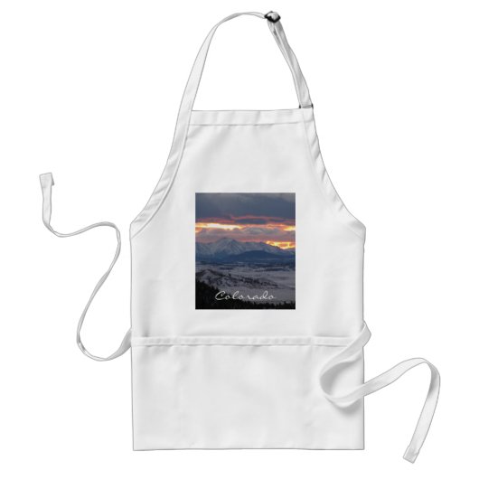 Colorado Mountain Sunset Apron Standaard Schort (Voorkant)