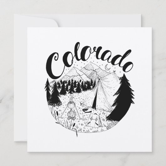 Colorado Mountain Travel Ink Drawing (Voorkant)