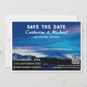 Colorado Mountain Wedding Travel QR-code Save The Date (Voorkant)