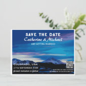 Colorado Mountain Wedding Travel QR-code Save The Date (Staand voorkant)