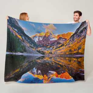 Colorado Mountains Acryl Landschapskunst Fleece Deken