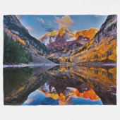 Colorado Mountains Acryl Landschapskunst Fleece Deken (Voorkant (Horizontaal))