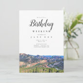 Colorado Mountains Birthday Weekend Invitation Kaart (Staand voorkant)