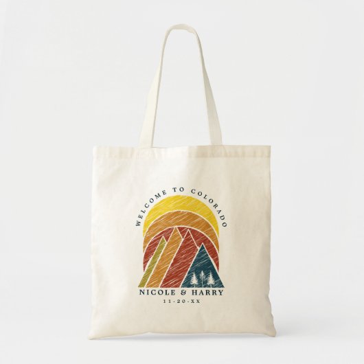 Colorado  Mountains Bruiloft welkom Tote Bag (Voorkant)