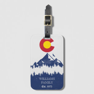 Colorado Mountains  Co Vlag Souvenirs Bagagelabel