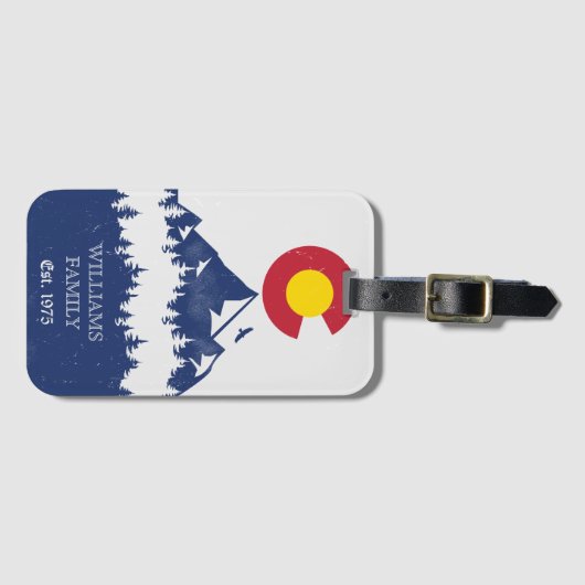 Colorado Mountains  Co Vlag Souvenirs Bagagelabel (Voorkant (horizontaal))
