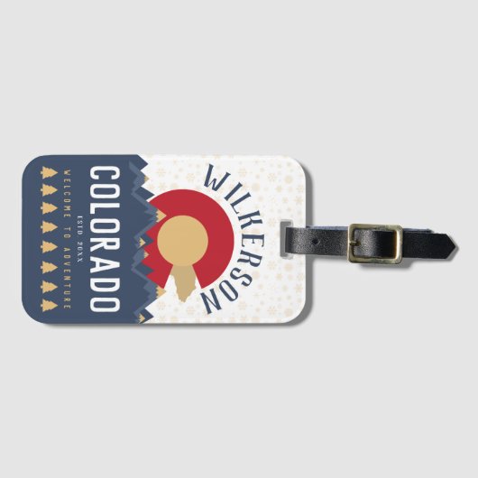 Colorado Mountains  Co Vlag Souvenirs Bagagelabel (Voorkant (horizontaal))