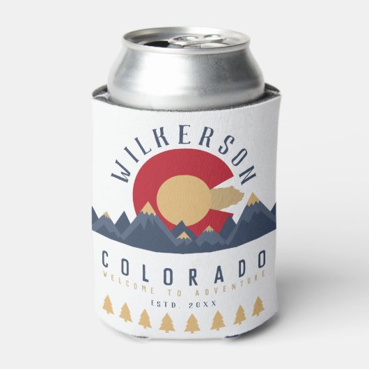 Colorado Mountains  Co Vlag Souvenirs Blikjeskoeler (Blikje Voorkant)