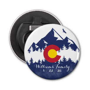 Colorado Mountains  Co Vlag Souvenirs Button Flesopener