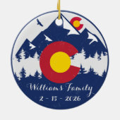 Colorado Mountains  Co Vlag Souvenirs Keramisch Ornament (Achterkant)