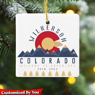 Colorado Mountains  Co Vlag Souvenirs Keramisch Ornament
