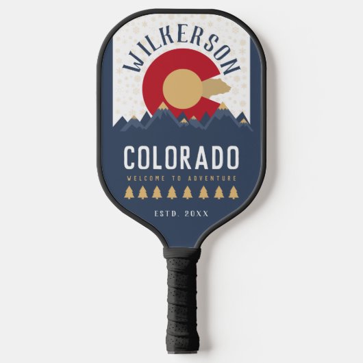Colorado Mountains  Co Vlag Souvenirs Pickleball Paddle (Voorkant)