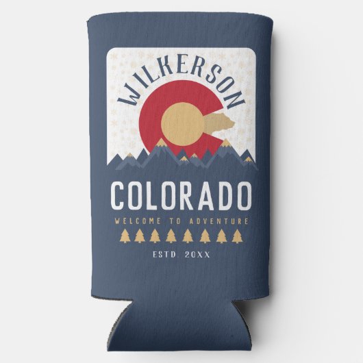 Colorado Mountains  Co Vlag Souvenirs Seltzer Blikjeskoeler (Achterkant)