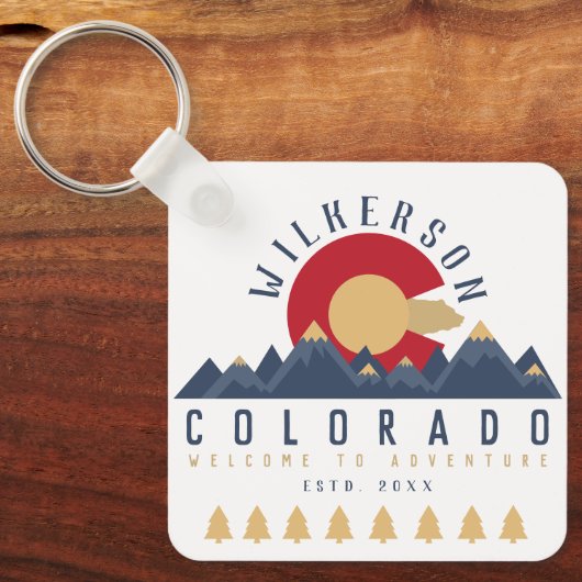 Colorado Mountains  Co Vlag Souvenirs Sleutelhanger (Voorkant)